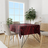 Hawaii King Kamehameha Tablecloth With Hawaiian Ipu Motifs Red Version