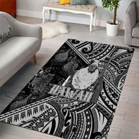 Hawaii King Kamehameha Area Rug With Hawaiian Ipu Motifs Black Version LT05 - Polynesian Pride