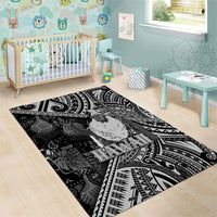 Hawaii King Kamehameha Area Rug With Hawaiian Ipu Motifs Black Version LT05 - Polynesian Pride