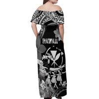 Hawaii Beautiful Hula Dancers Off Shoulder Maxi Dress With Ipu Keke And Pahu Drum