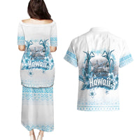 Hawaii Sugar Plantation Couples Matching Puletasi and Hawaiian Shirt With Hawaiian Tapa Pattern