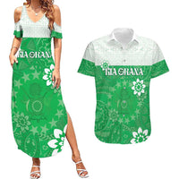 Cook Islands Maori Language Week Couples Matching Summer Maxi Dress and Hawaiian Shirt Pacific Tapa Pattern