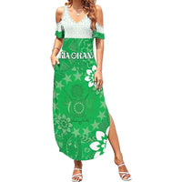 Cook Islands Maori Language Week Summer Maxi Dress Pacific Tapa Pattern