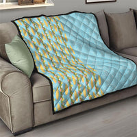 Hawaii Shell Tiare Anthurium Heliconia Lei Quilt With Tapa Pattern Baby Blue