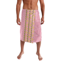 Hawaii Shell Tiare Anthurium Heliconia Lei Lavalava With Tapa Pattern Baby Pink