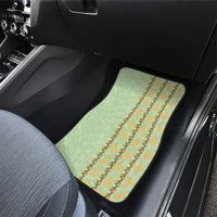 Hawaii Shell Tiare Anthurium Heliconia Lei Car Mats With Tapa Pattern Baby Green