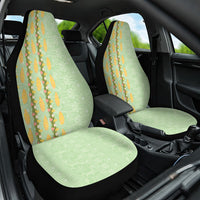 Hawaii Shell Tiare Anthurium Heliconia Lei Car Seat Cover With Tapa Pattern Baby Green