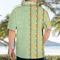 Hawaii Shell Tiare Anthurium Heliconia Lei Hawaiian Shirt With Tapa Pattern Baby Green LT05 - Polynesian Pride