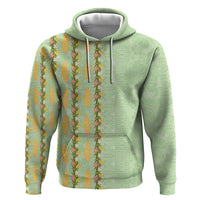 Hawaii Shell Tiare Anthurium Heliconia Lei Hoodie With Tapa Pattern Baby Green