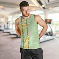 Hawaii Shell Tiare Anthurium Heliconia Lei Men Tank Top With Tapa Pattern Baby Green