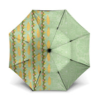 Hawaii Shell Tiare Anthurium Heliconia Lei Umbrella With Tapa Pattern Baby Green