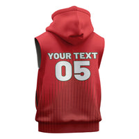 Custom Morocco Football 2026 Sleeveless Zip Hoodie Atlas Lions Breathtaking Victory Red Version