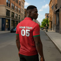 Custom Morocco Football 2026 Zipper Polo Shirt Atlas Lions Breathtaking Victory Red Version