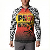 Papua New Guinea Independence Day Button Sweatshirt One People One Nation One PNG LT05 - Polynesian Pride