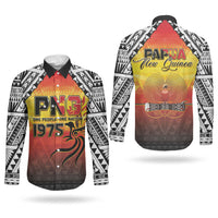 Papua New Guinea Independence Day Couples Matching Off Shoulder Short Dress and Long Sleeve Button Shirt One People One Nation One PNG LT05 - Polynesian Pride