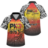 Papua New Guinea Independence Day Family Matching Off The Shoulder Long Sleeve Dress and Hawaiian Shirt One People One Nation One PNG LT05 Son's Shirt Yellow - Polynesian Pride