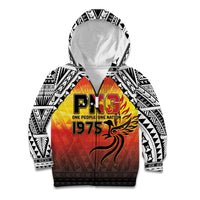 Papua New Guinea Independence Day Kid Hoodie One People One Nation One PNG LT05 Zip Hoodie Yellow - Polynesian Pride