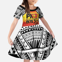 Papua New Guinea Independence Day Kid Short Sleeve Dress One People One Nation One PNG LT05 KID Yellow - Polynesian Pride