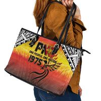 Papua New Guinea Independence Day Leather Tote Bag One People One Nation One PNG LT05 - Polynesian Pride