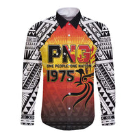 Papua New Guinea Independence Day Long Sleeve Button Shirt One People One Nation One PNG LT05 Unisex Yellow - Polynesian Pride