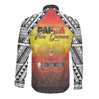 Papua New Guinea Independence Day Long Sleeve Button Shirt One People One Nation One PNG LT05 - Polynesian Pride