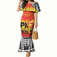 Papua New Guinea Independence Day Mermaid Dress One People One Nation One PNG LT05 Women Yellow - Polynesian Pride