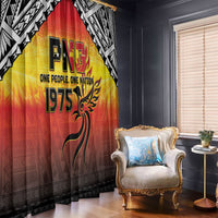 Papua New Guinea Independence Day Window Curtain One People One Nation One PNG LT05 - Polynesian Pride