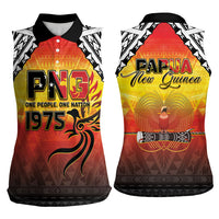 Papua New Guinea Independence Day Women Sleeveless Polo Shirt One People One Nation One PNG LT05 - Polynesian Pride