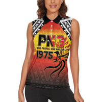 Papua New Guinea Independence Day Women Sleeveless Polo Shirt One People One Nation One PNG LT05 - Polynesian Pride