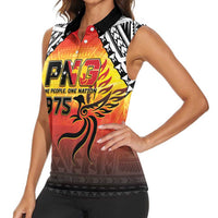 Papua New Guinea Independence Day Women Sleeveless Polo Shirt One People One Nation One PNG LT05 - Polynesian Pride