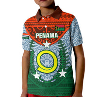 Vanuatu Penama Province Kid Polo Shirt Vanuatuan Coat Of Arms Polynesian Pattern LT05 Kid Green - Polynesian Pride