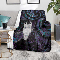 New Zealand Aotearoa Blanket Maori Tane Te Waiora Paua Shell Glitter Purple LT05 - Polynesian Pride