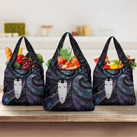 New Zealand Aotearoa Grocery Bag Maori Tane Te Waiora Paua Shell Glitter Purple