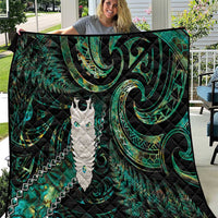New Zealand Aotearoa Quilt Maori Tane Te Waiora Paua Shell Glitter Green LT05 Green - Polynesian Pride