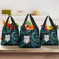 New Zealand Aotearoa Grocery Bag Maori Wheku Paua Shell Glitter Turquoise