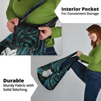 New Zealand Aotearoa Grocery Bag Maori Wheku Paua Shell Glitter Turquoise