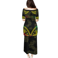 Aloha Tropical Palm Trees Puletasi Reggae Polynesian Pattern