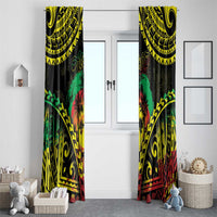 Aloha Tropical Palm Trees Window Curtain Reggae Polynesian Pattern