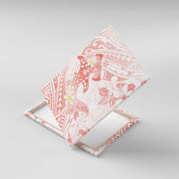 Polynesia Hammerhead Shark Canvas Wall Art Tropical Flowers Tribal Pattern Peach