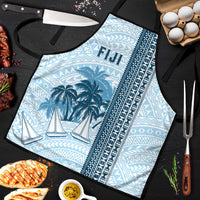 Fiji Regatta Apron Palm Tree Tapa Pattern LT05 Blue - Polynesian Pride