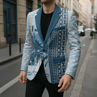 Custom Fiji Regatta Blazer Palm Tree Tapa Pattern - Polynesian Pride