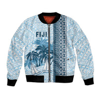Custom Fiji Regatta Bomber Jacket Palm Tree Tapa Pattern - Polynesian Pride
