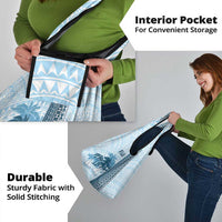 Fiji Regatta Grocery Bag Palm Tree Tapa Pattern - Polynesian Pride