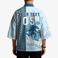 Custom Fiji Regatta Kimono Palm Tree Tapa Pattern - Polynesian Pride