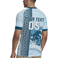 Custom Fiji Regatta Rugby Jersey Palm Tree Tapa Pattern - Polynesian Pride