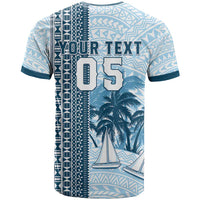 Custom Fiji Regatta T Shirt Palm Tree Tapa Pattern - Polynesian Pride