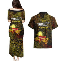 happy-diwali-festival-couples-matching-puletasi-dress-and-hawaiian-shirt-diya-lamp-hibiscus-polynesian-pattern