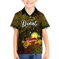 happy-diwali-festival-kid-hawaiian-shirt-diya-lamp-hibiscus-polynesian-pattern