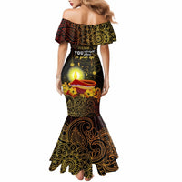 Happy Diwali Festival Mermaid Dress Diya Lamp Hibiscus Polynesian Pattern LT05 - Polynesian Pride