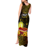 Happy Diwali Festival Tank Maxi Dress Diya Lamp Hibiscus Polynesian Pattern LT05 - Polynesian Pride